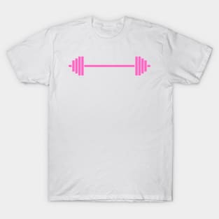 Pink Barbell Gym Girl Muscle Mommy T-Shirt